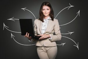 Person mit Laptop